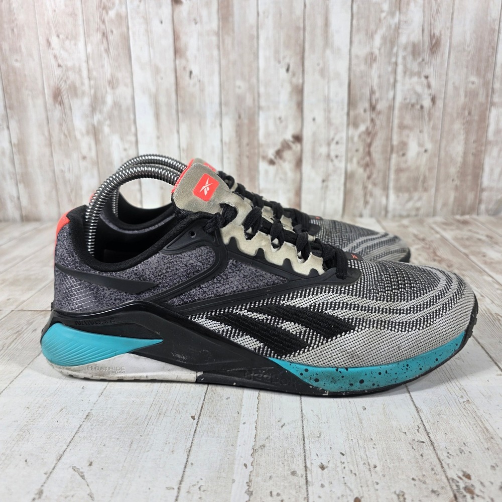 Reebok Nano X2 Womens Training Shoes Black Grey Teal GY2296 Size 8